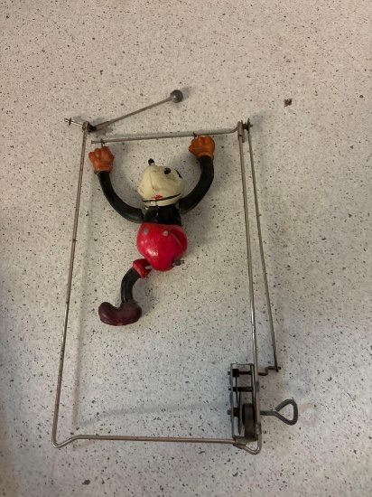 1930s Mickey Mouse wind up acrobat toy, celluloid doll as is