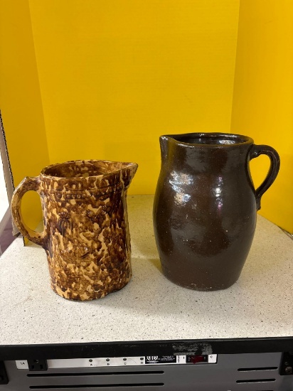 Large Weller sponge wear peacock pitcher