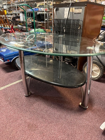 Chrome glass top coffee table