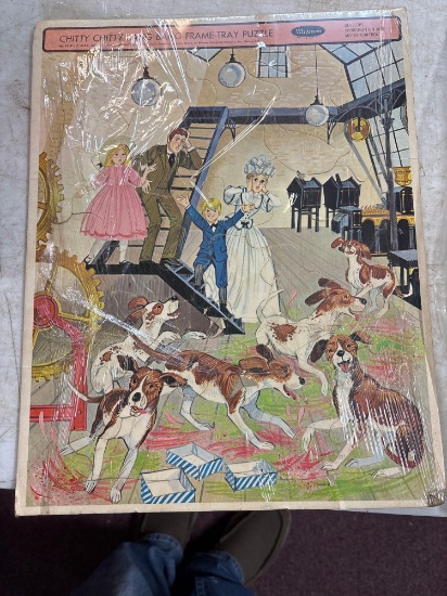 Five vintage cartoon jigsaw tray puzzles