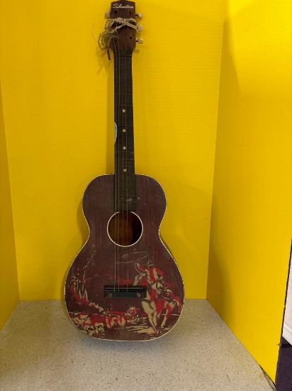 Silvertone cowboy guitar as is
