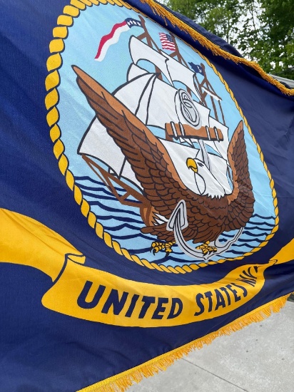 United States Navy flag with holder