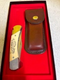 SCHRADE pocket knife with leather case