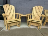 3 pc set Rocker / Glider Arm chair set w/table Amish Quality