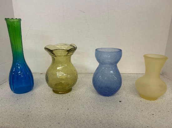 crackle glass and Jeanette ombre glass vases