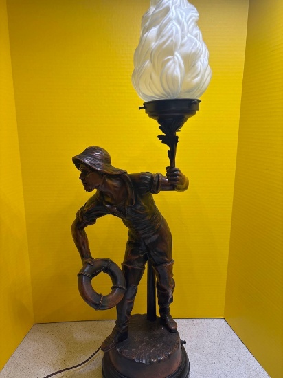 German bronze looking sailor lamp