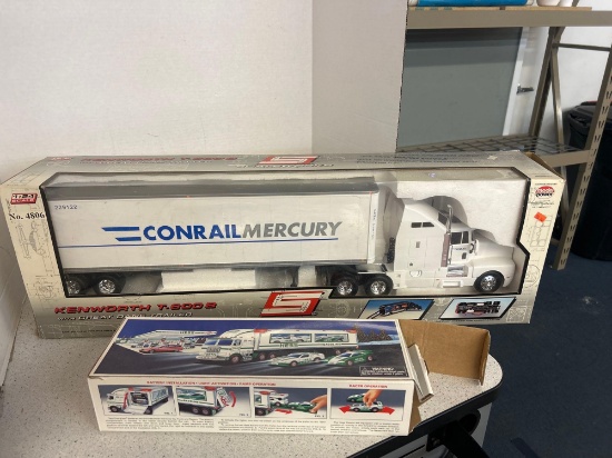 conrail mercury model truck and Hess toy truck