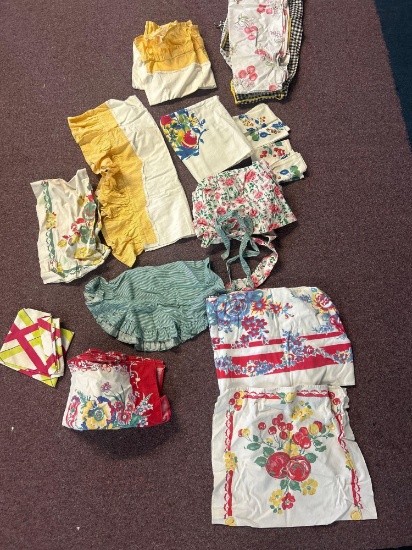 vintage pillowcases, aprons, tablecloths, towels