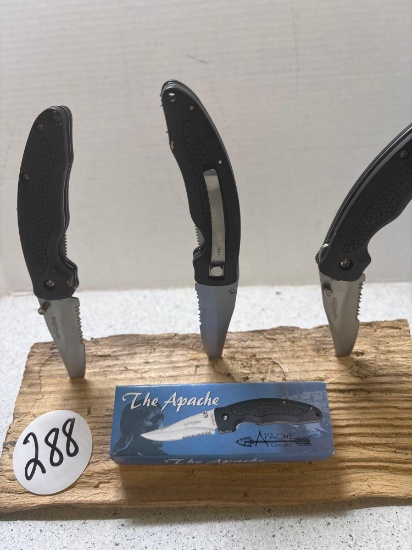 Three new Apache folding knives