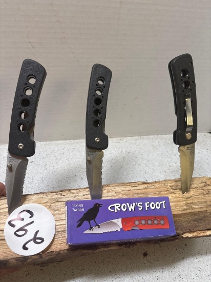 Three new crows foot folding knives
