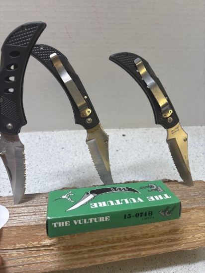 The vulture three new folding knives