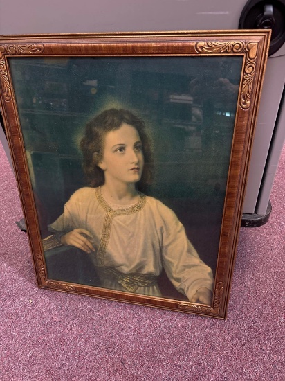 Portrait of young Jesus in beautiful frame