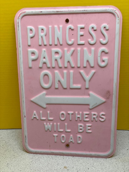 Heavy metal princess parking only sign