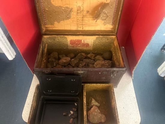 vintage box of crystals and rocks