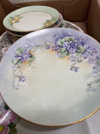 Various porcelain plates, hand painted, etc.