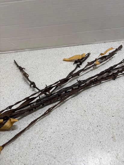 Eight pieces of antique Barb wire