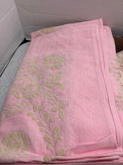 DAMASK and crocheted tablecloth