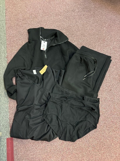 Womens black clothing, jacket, pants, dress size medium