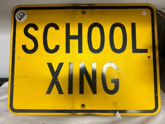 School crossing metal sign