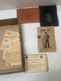 World War II ration books and book army life 1944