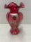 Fenton hand painted and signed glass vase
