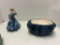 Florence ceramics, semi porcelain lady and WCL ceramic cookie jar