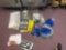 blue decorative clothing, signs, party supplies etc