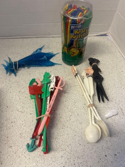 swizzle sticks, etc.