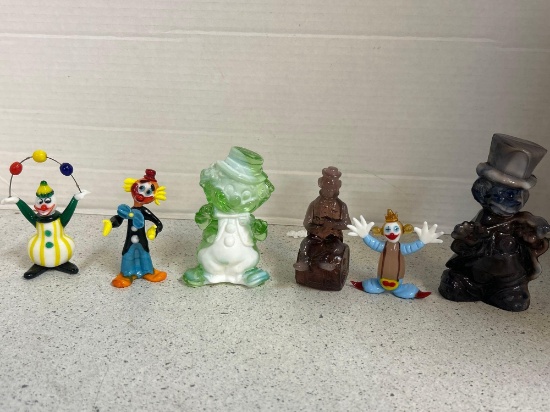 amazing art deco glass clowns