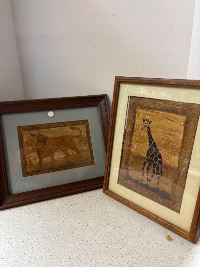 Lion and giraffe art