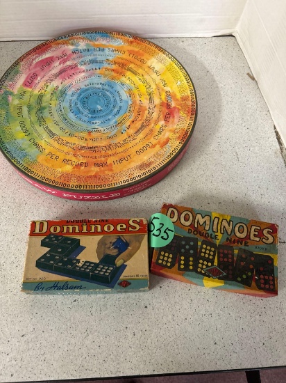 vintage Dominos and jigsaw puzzle