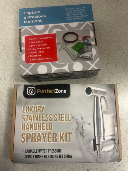 stainless steel handheld sprayer kit and baby keepsake kit