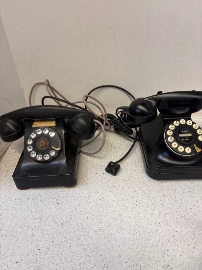 One original one reproduction desk, phone