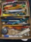 pens, pencils and harmonica, etc.