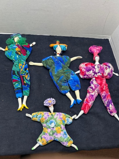 4 rigodon france puupee porcelain and fabric dolls