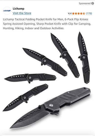 Six pack tactical folding knives