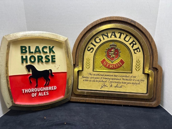 STROH Signature and Black Horse Ale Signs