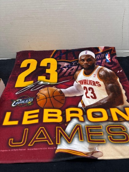 Two Lebron James 23 Cleveland Cavalier towels, 15 x 15