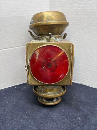 E&J Edmund And Jones brass automotive kerosene lantern