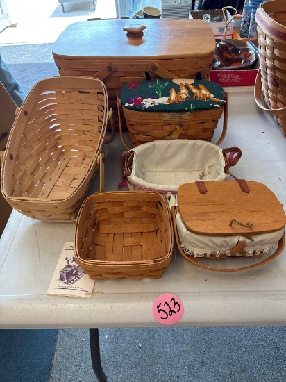 Six Longaberger baskets