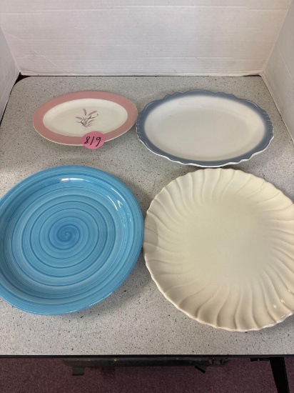 four vintage plates