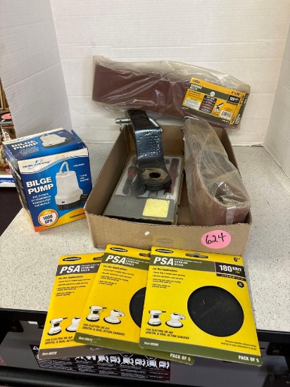 Sanding items, including discs and belts, Trailer hitch, more