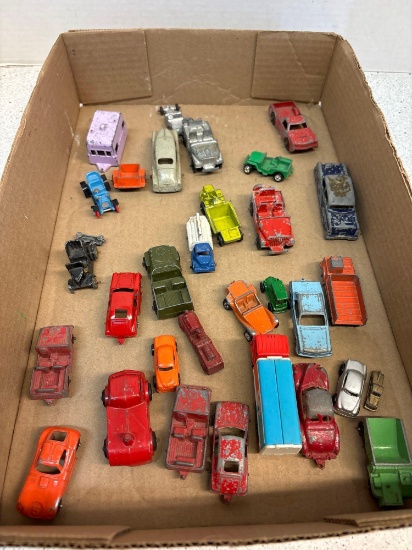 32 Midge toy and other cars trucks, etc.