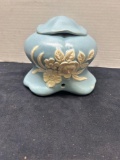 WELLER pottery blue cameo hanging pot