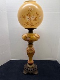antique hurricane lamp, 25 inches tall