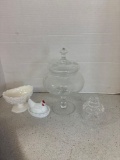 Hen on nest, Glass candy jars, Fenton
