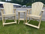 3 pc set High Top Balcony Lounger chairs w/ table