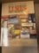 Book, old fishing lures and tackle