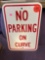 no parking on curve metal sign