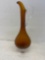 vintage amber hand blown decanter
